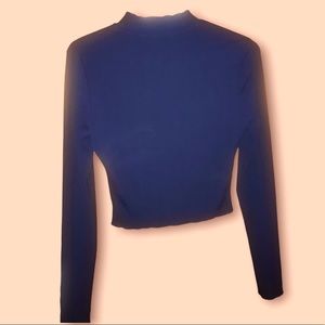 Navy blue ribbed crop top